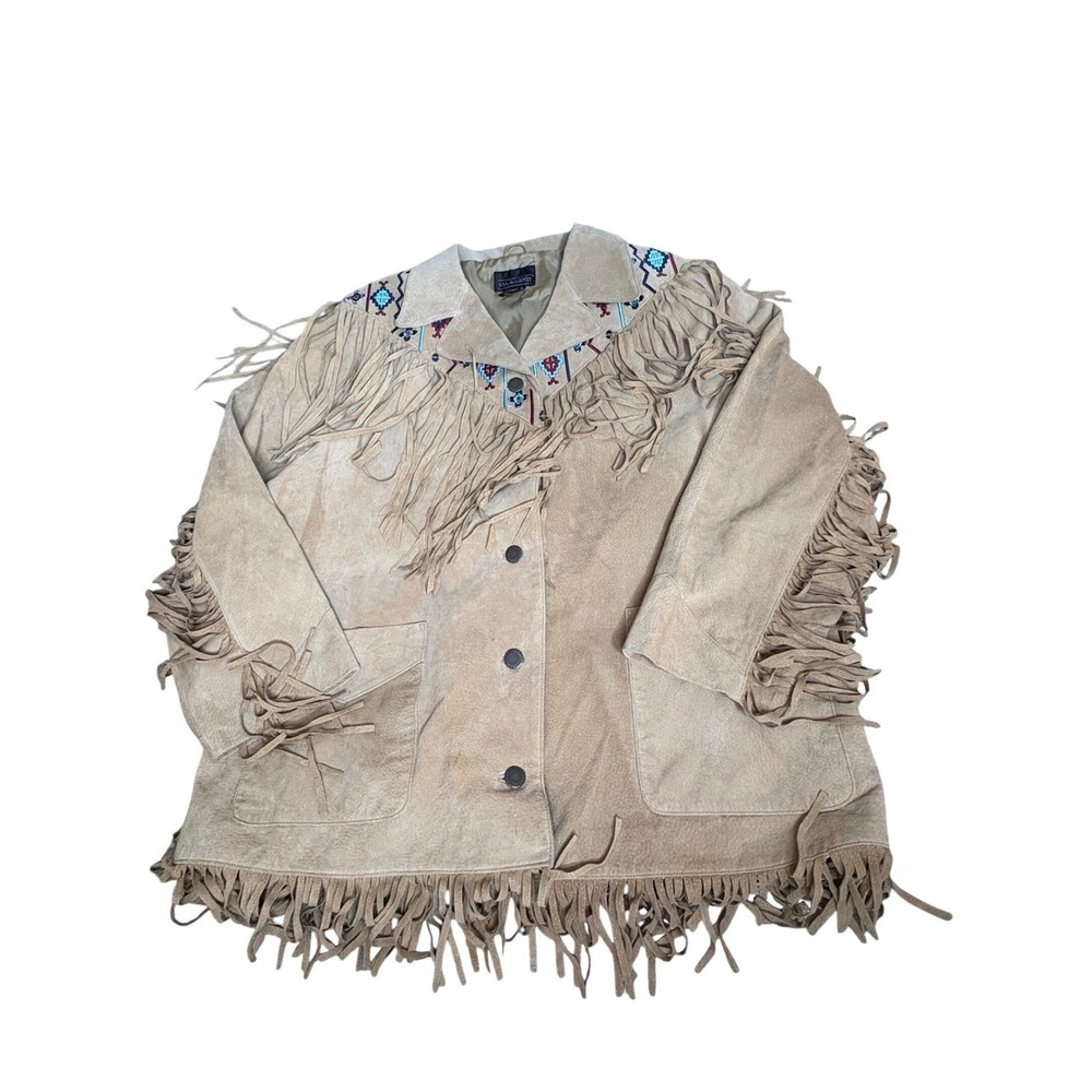 NWT Vintage Via Accenti Suede Fringe Jacket Women's 1X/2X Southwest Boho Western - Picture 11 of 16